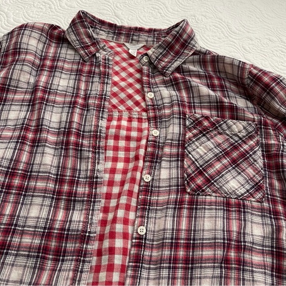 AEROPOSTALE Women’s Long Sleeve Plaid Lined Button Down Shirt L - Picture 6 of 15